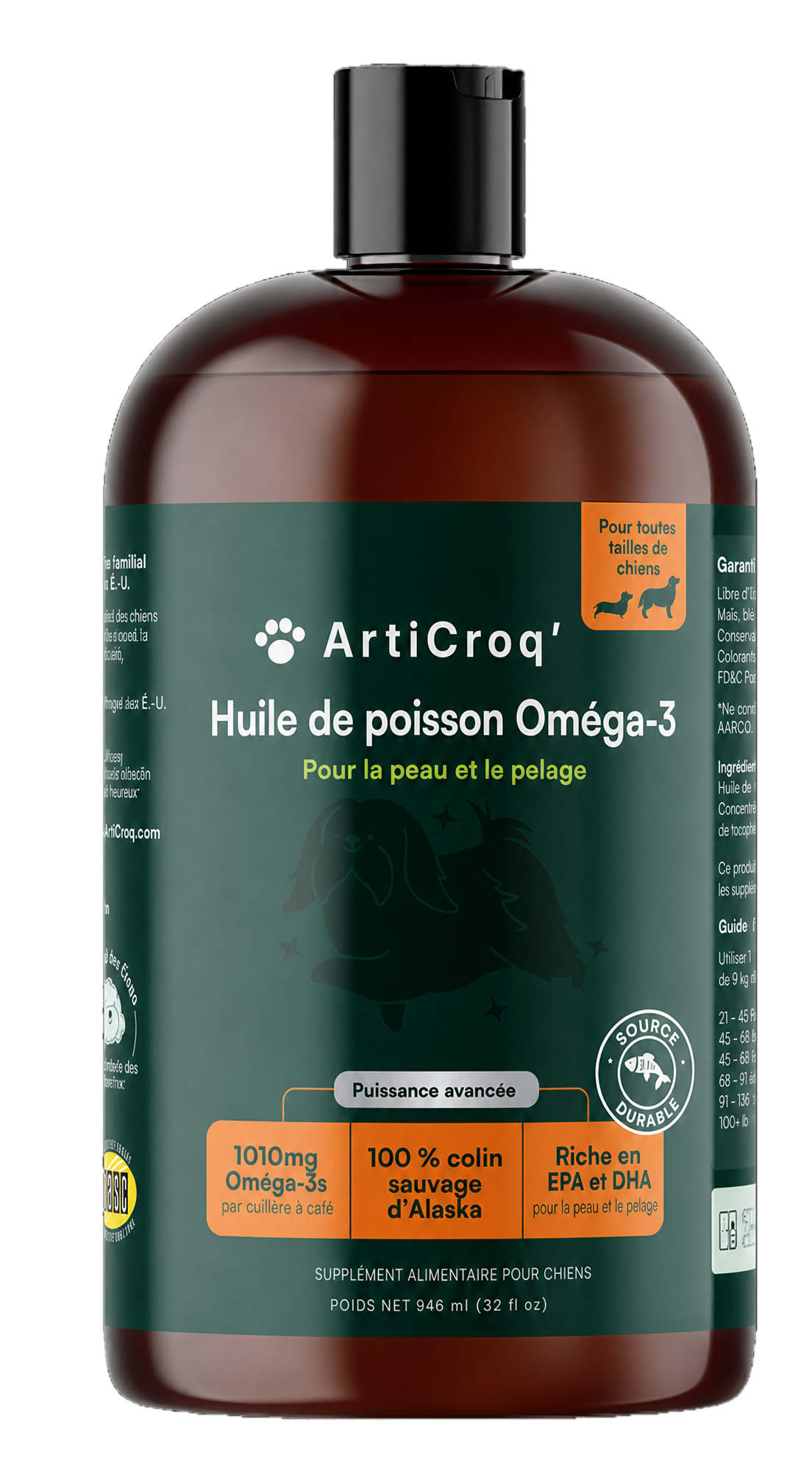 Huile de poisson Oméga-3 32 oz