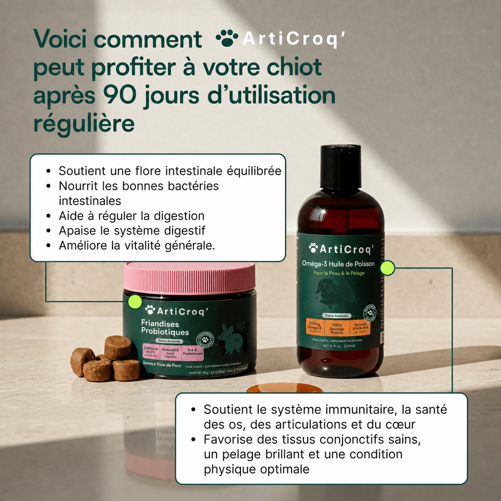 Friandises Probiotiques + Huile de poisson Oméga 3 16 oz